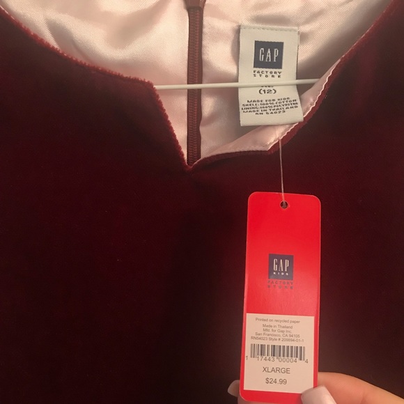 GAP KIDS Girls Red Velvet Dress - Picture 5 of 5
